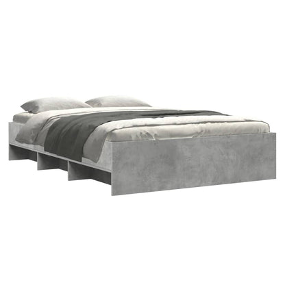 Bed Frame Concrete Grey 140x190 cm Engineered Wood