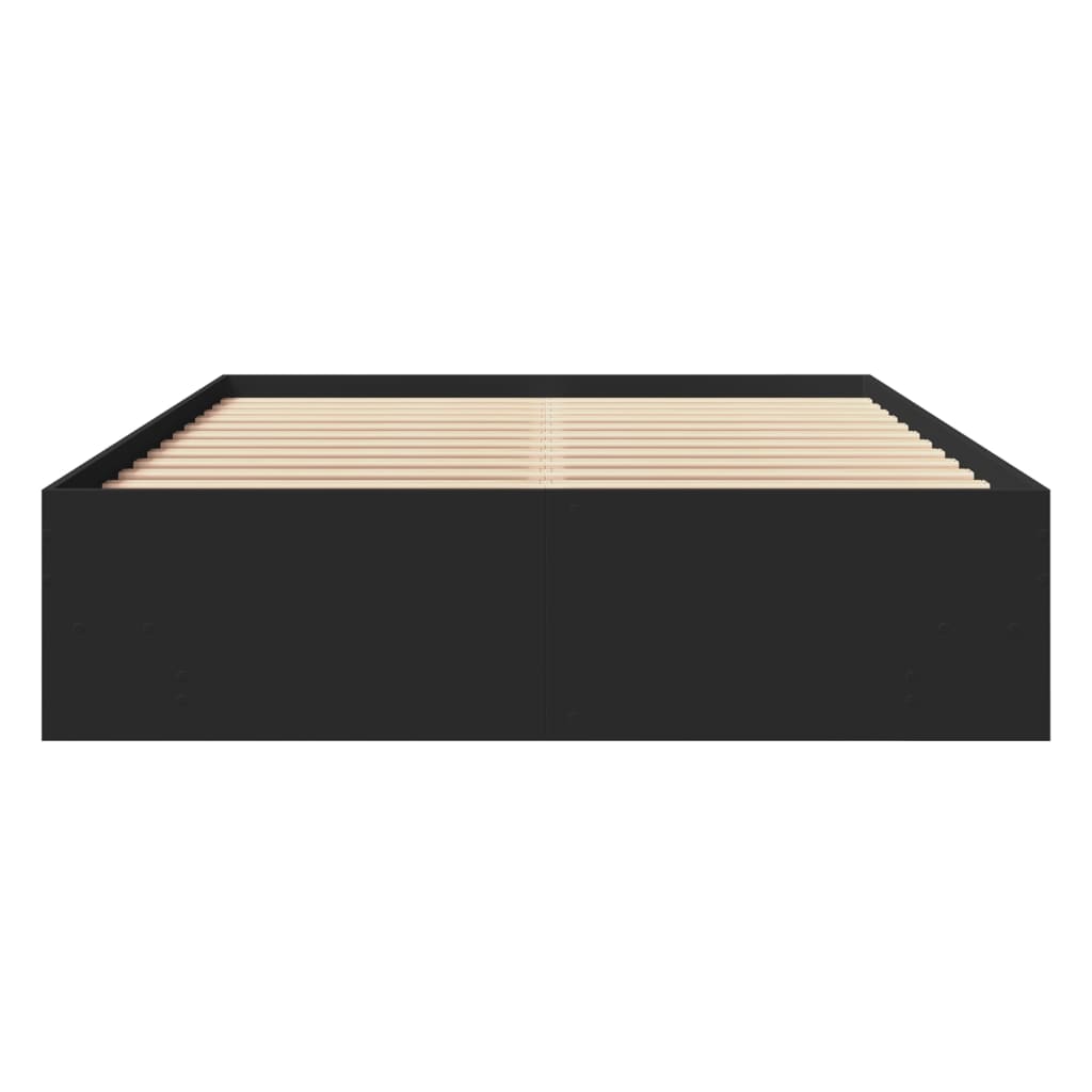 Bed Frame without Mattress Black 120x190 cm Small Double Engineered Wood