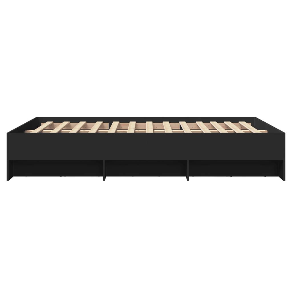 Bed Frame without Mattress Black 120x190 cm Small Double Engineered Wood