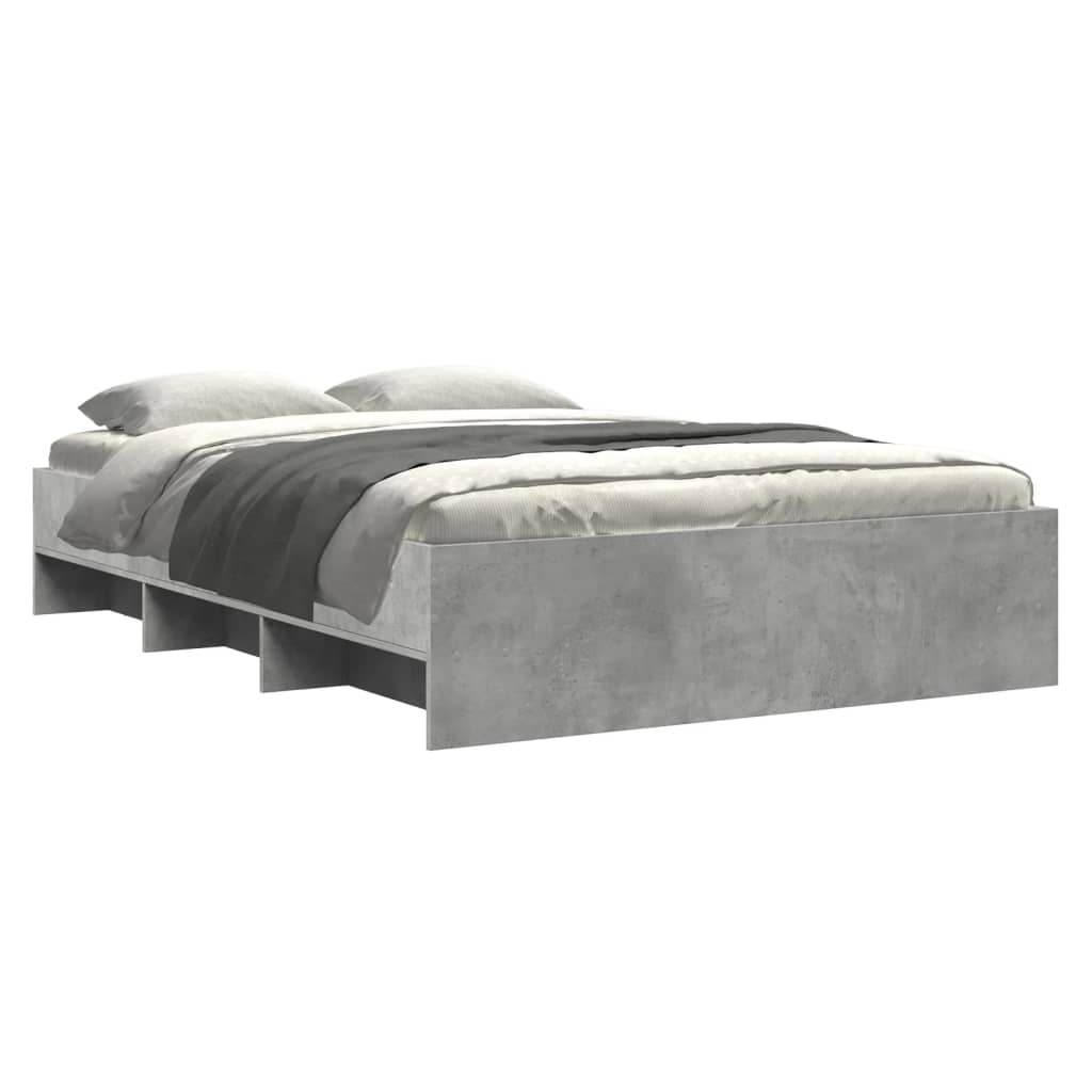 Bed Frame without Mattress Concrete Grey 120x190cm Engineered Wood