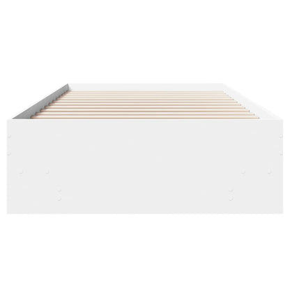 Bed Frame White 90x190 cm Single Engineered Wood