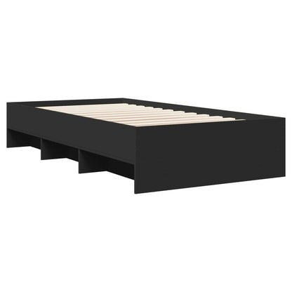 Bed Frame without Mattress Black 90x190 cm Single Engineered Wood