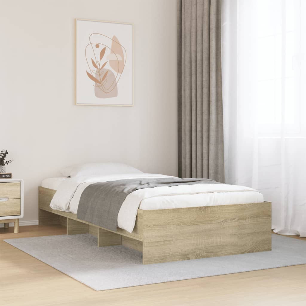 Bed Frame without Mattress Sonoma Oak 90x190 cm Single Engineered Wood