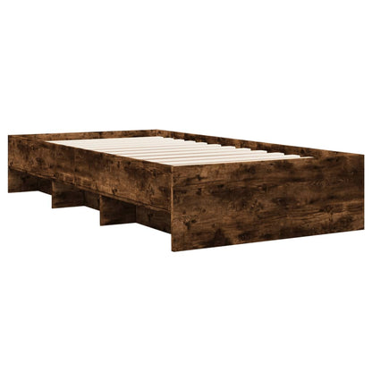 Bed Frame without Mattress Smoked Oak 90x190 cm Single Engineered Wood