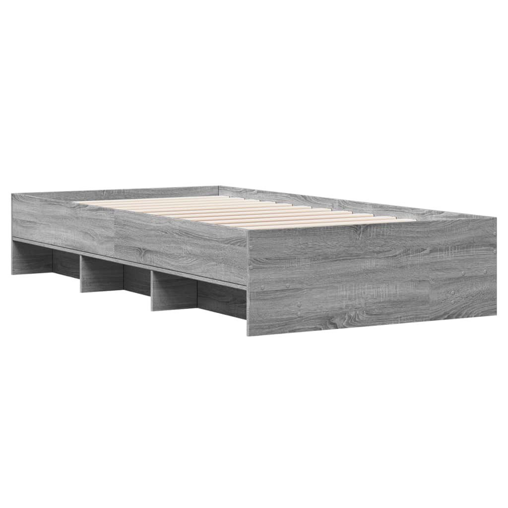 Bed Frame Grey Sonoma 90x190 cm Single Engineered Wood