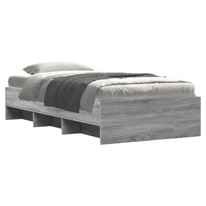 Bed Frame Grey Sonoma 90x190 cm Single Engineered Wood