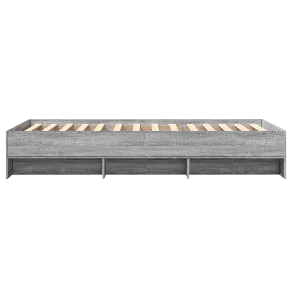 Bed Frame Grey Sonoma 90x190 cm Single Engineered Wood