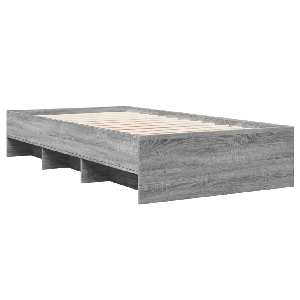 Bed Frame Grey Sonoma 90x190 cm Single Engineered Wood