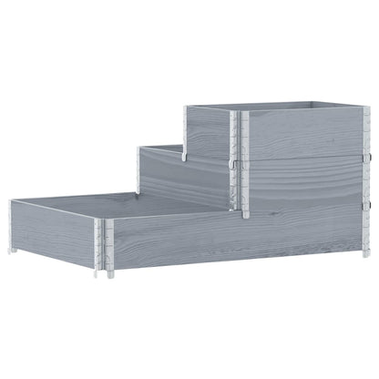 3-Tier Raised Bed Grey 120x80 cm Solid Wood Pine