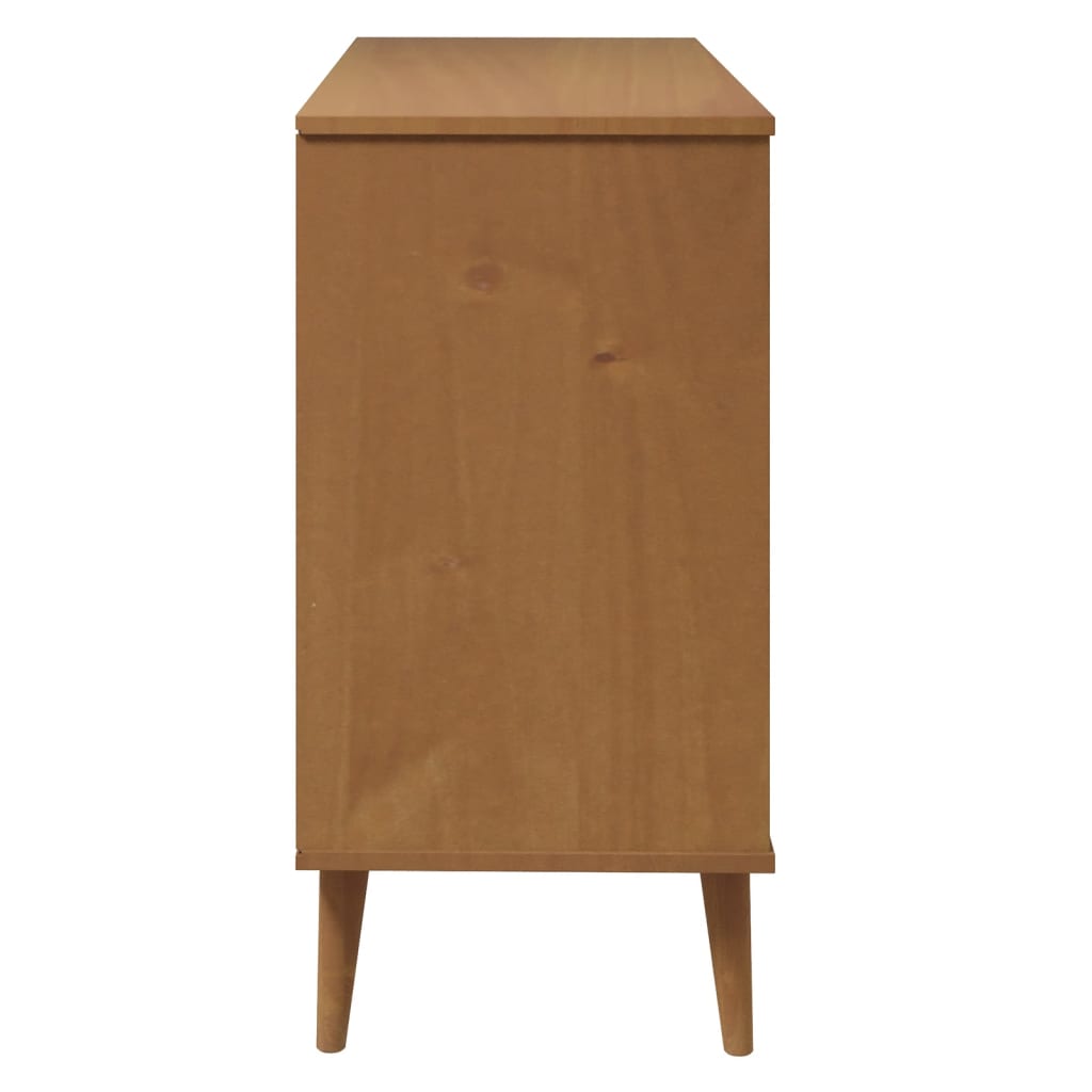 Drawer Cabinet MOLDE Brown 113x40x80 cm Solid Wood Pine