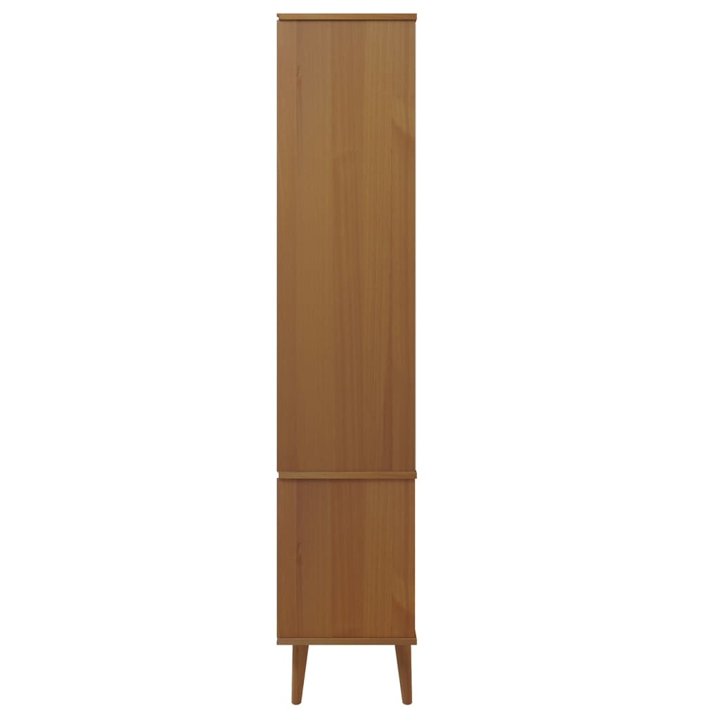 Vitrine Cabinet MOLDE Brown 90x35x175 cm Solid Wood Pine