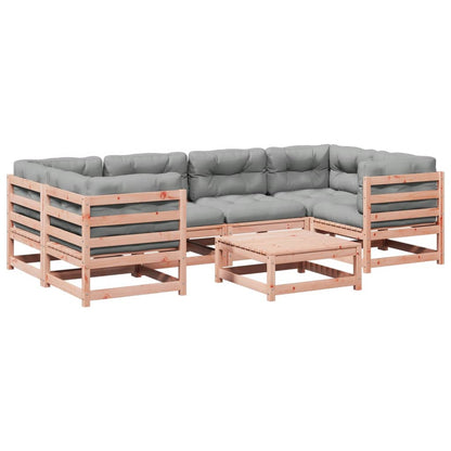 7 Piece Garden Sofa Set with Cushions Solid Wood Douglas Fir