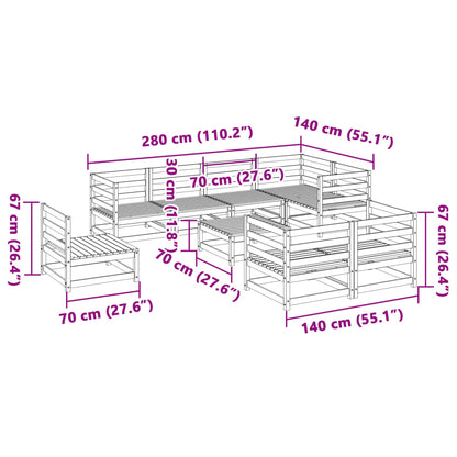 9 Piece Garden Sofa Set Solid Wood Douglas Fir