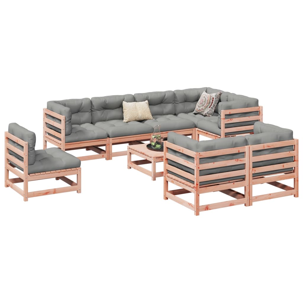 9 Piece Garden Sofa Set Solid Wood Douglas Fir