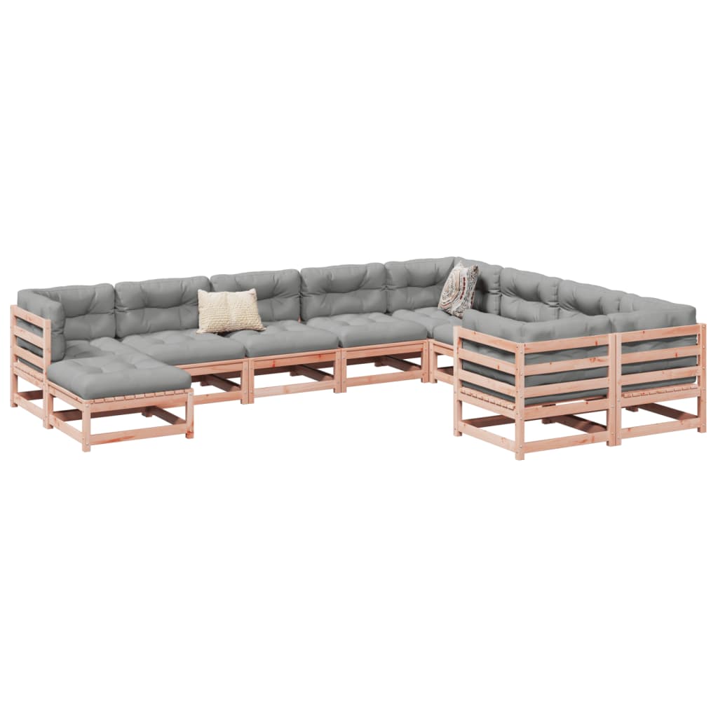 10 Piece Garden Sofa Set Solid Wood Douglas Fir