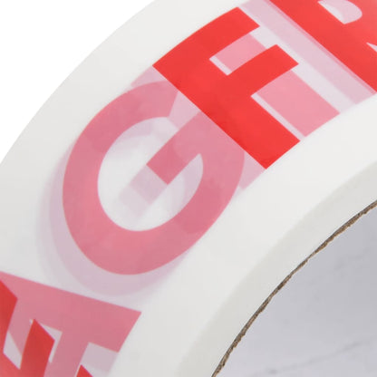 Packaging Tape 12 pcs FRAGILE Printed White 48 mm x 66 m