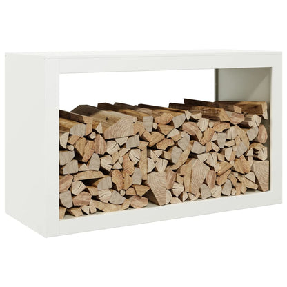 Firewood Rack White 100x40x60 cm Steel