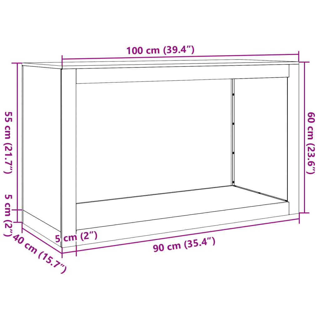 Firewood Rack 100x40x60 cm Galvanised Steel