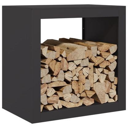 Firewood Rack Black 60x40x60 cm Steel