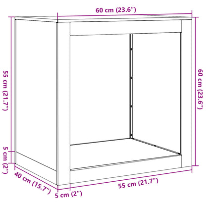 Firewood Rack Black 60x40x60 cm Steel