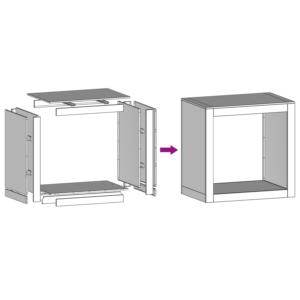 Firewood Rack 60x40x60 cm Galvanised Steel