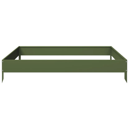 Garden Raised Bed Olive green 100x100x18.5 cm Steel