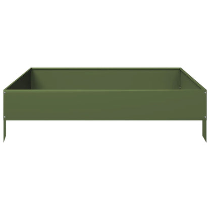 Garden Raised Bed Olive green 100x100x26 cm Steel