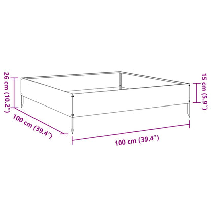 Garden Raised Bed Olive green 100x100x26 cm Steel