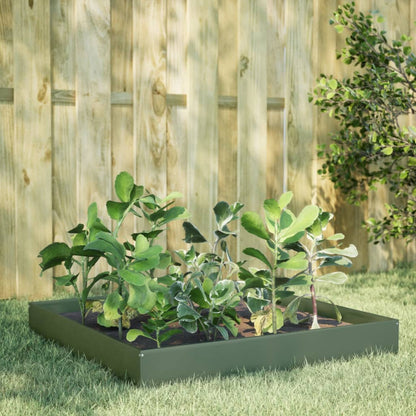 Garden Raised Bed Olive green 100x100x26 cm Steel