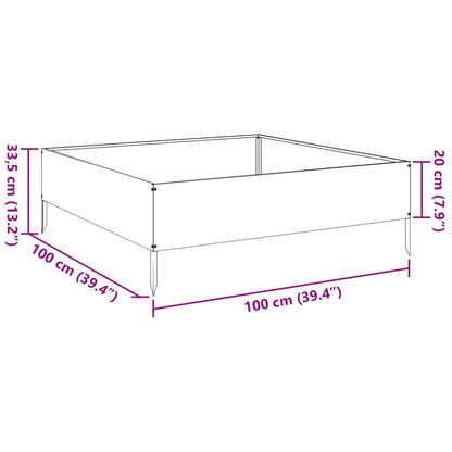 Garden Raised Bed Olive green 100x100x33.5 cm Steel