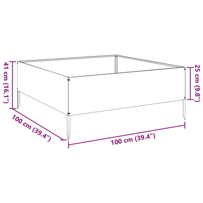 Garden Raised Bed Olive green 100x100x25 cm Steel