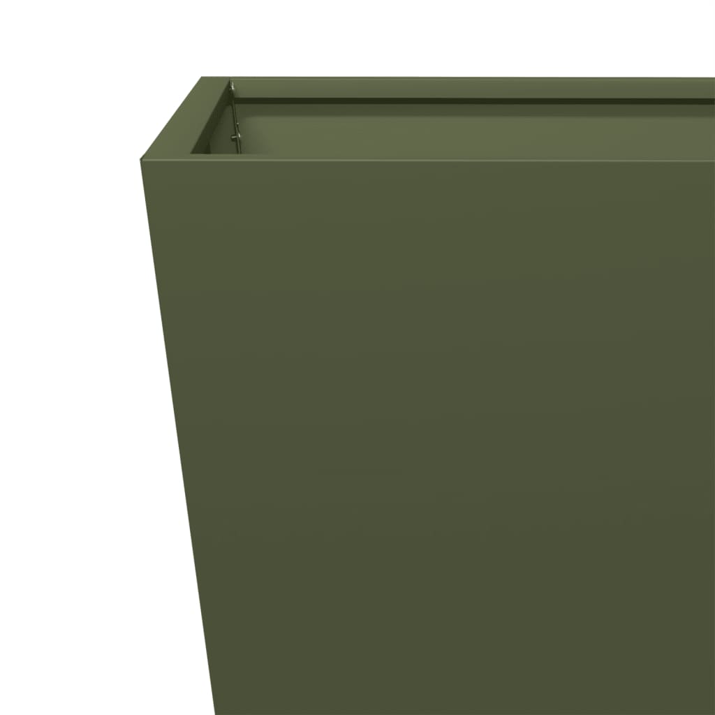 Garden Planter Olive Green 30x30x30 cm Steel