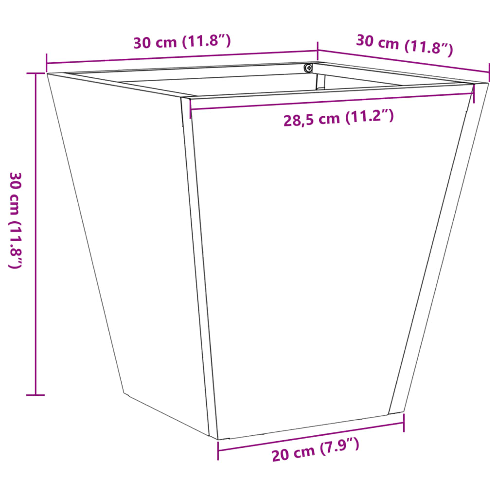 Garden Planter Olive Green 30x30x30 cm Steel