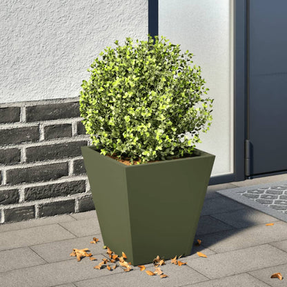 Garden Planter Olive Green 30x30x30 cm Steel