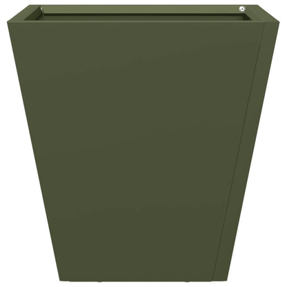 Garden Planters Olive Green 2 pcs 30x30x30 cm Steel