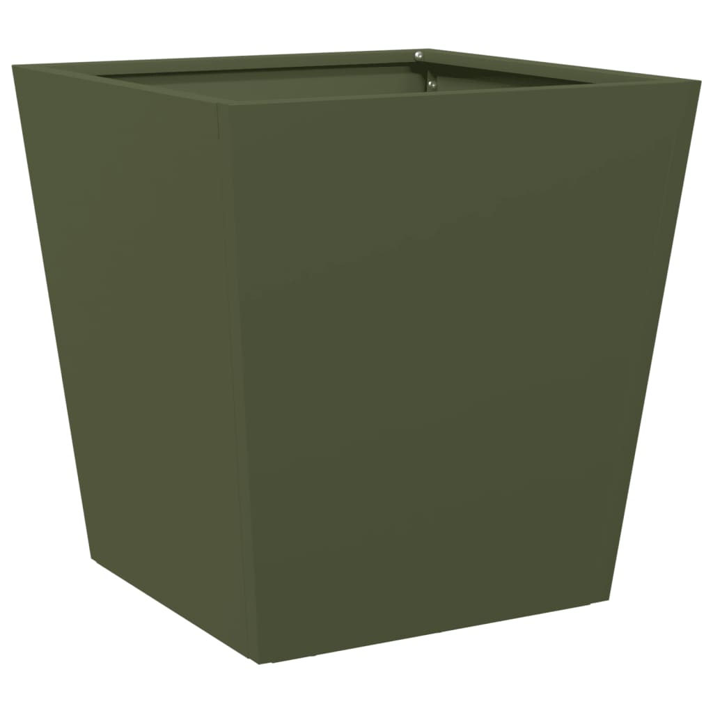 Garden Planter Olive Green 40x40x40 cm Steel