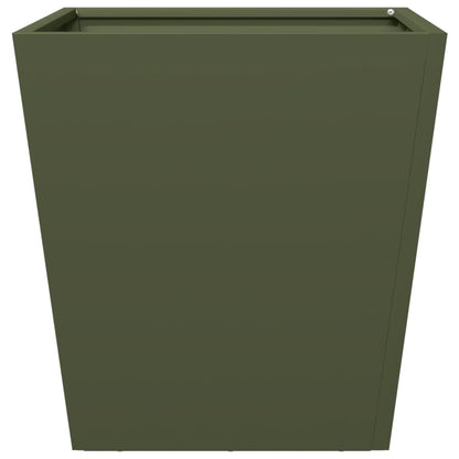 Garden Planter Olive Green 40x40x40 cm Steel