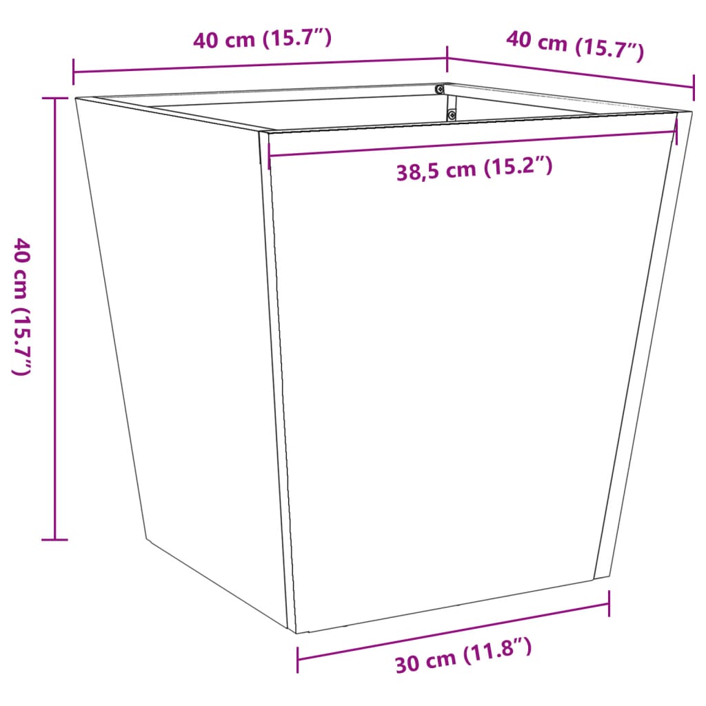 Garden Planter Olive Green 40x40x40 cm Steel