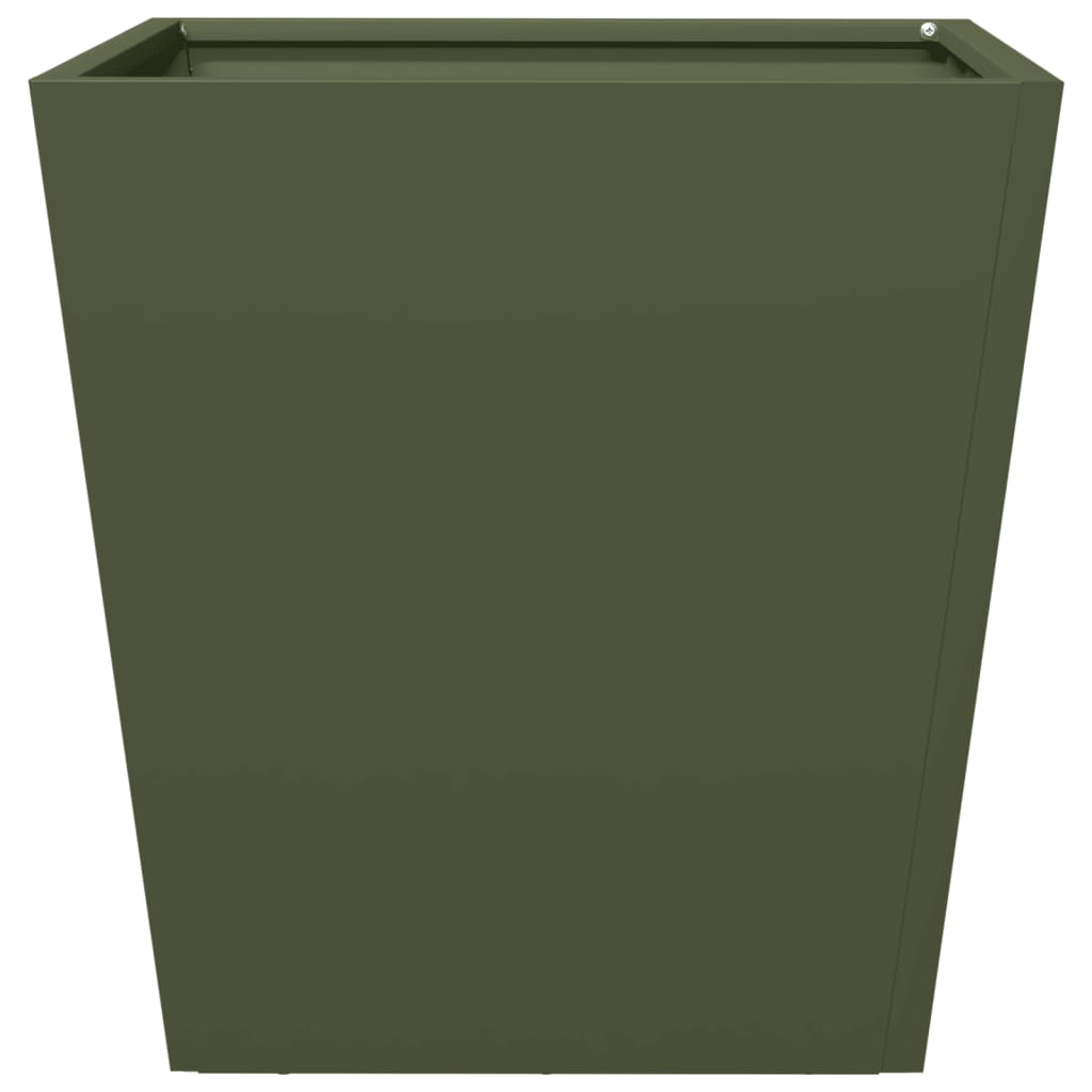 Garden Planters Olive Green 2 pcs 40x40x40 cm Steel