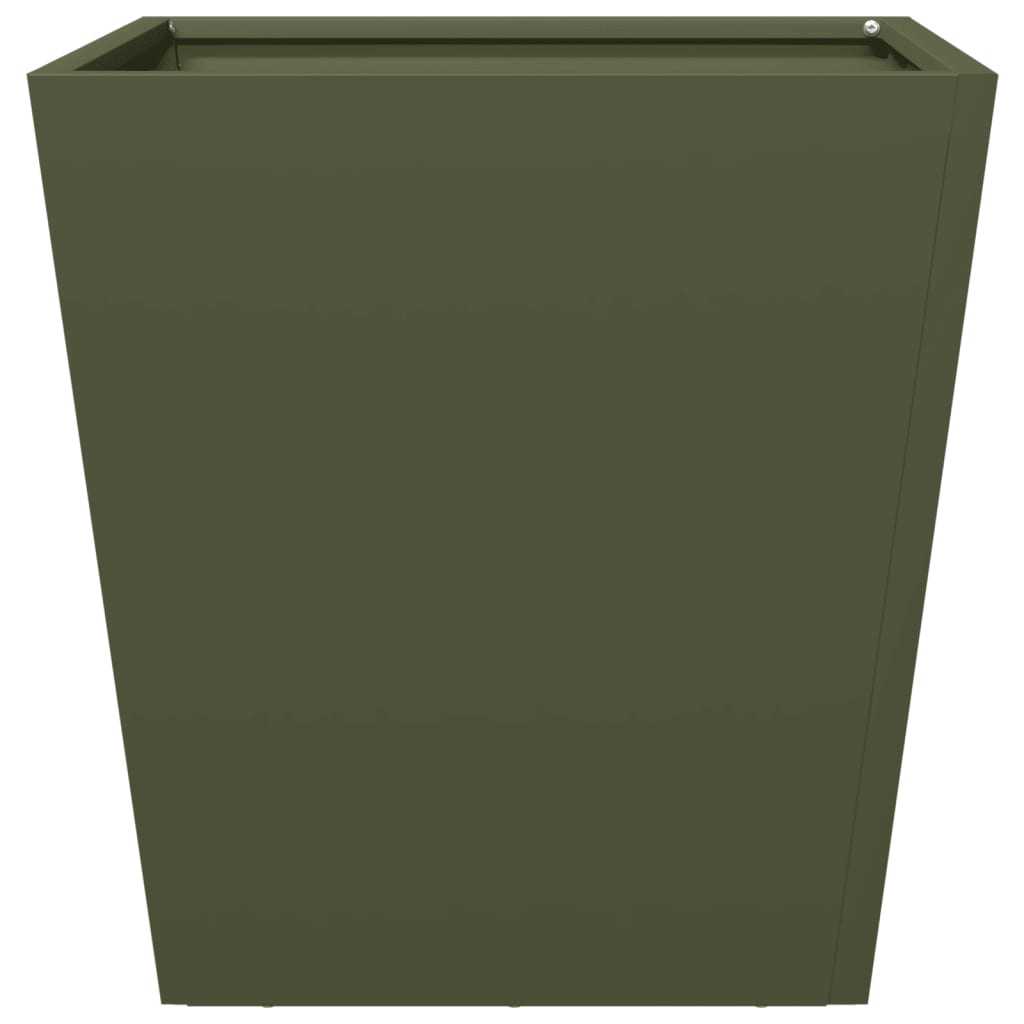 Garden Planters Olive Green 2 pcs 40x40x40 cm Steel