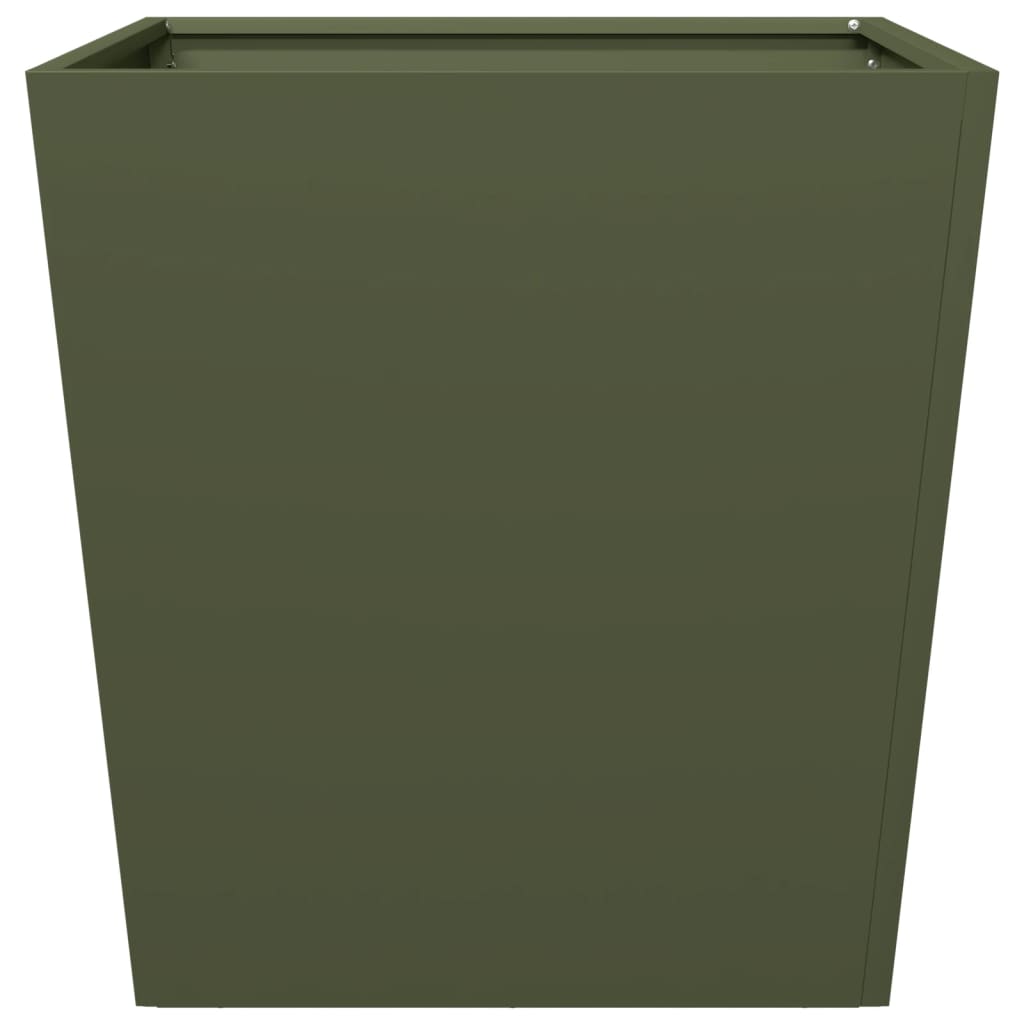 Garden Planter Olive Green 50x50x50 cm Steel