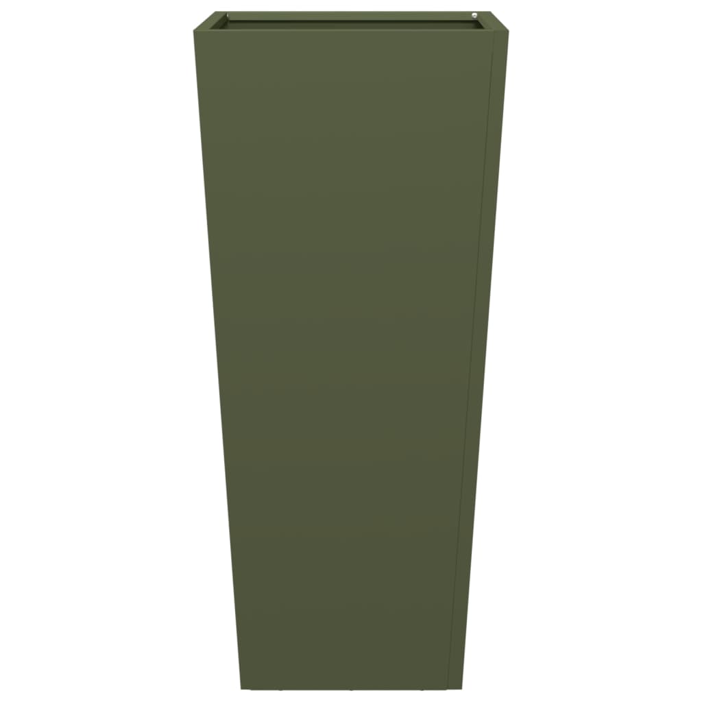 Garden Planter Olive Green 35x35x75 cm Steel