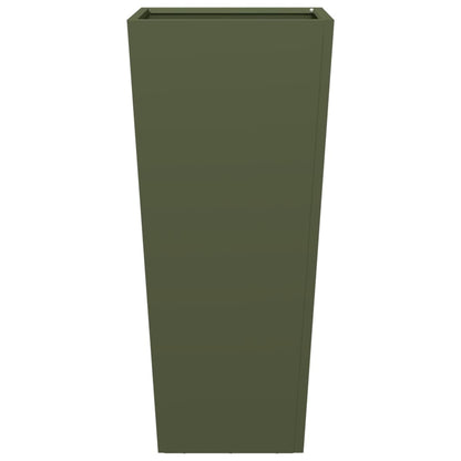 Garden Planter Olive Green 35x35x75 cm Steel