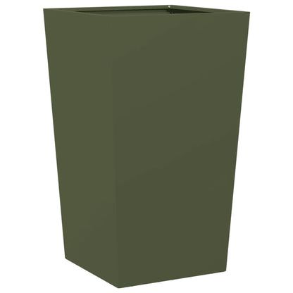 Garden Planter Olive Green 45x45x75 cm Steel