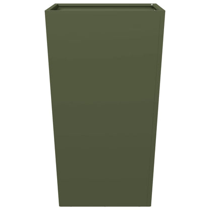 Garden Planter Olive Green 45x45x75 cm Steel