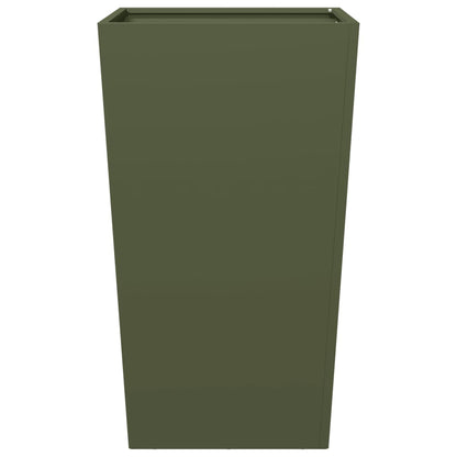 Garden Planter Olive Green 45x45x75 cm Steel