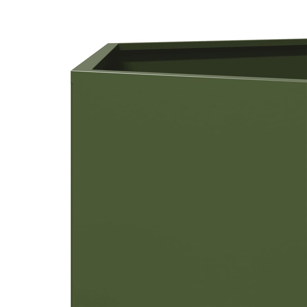 Garden Planter Olive Green Hexagon 46x40x45 cm Steel