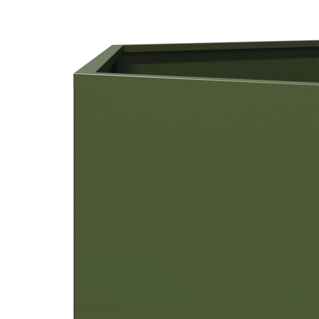 Garden Planter Olive Green Hexagon 104x90x45 cm Steel