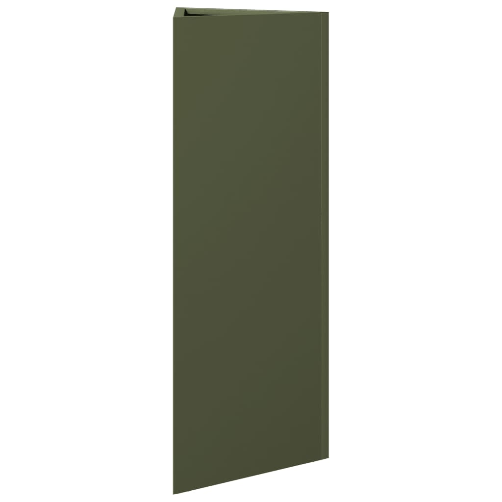 Garden Planter Olive Green Triangular 30x26x75 cm Steel