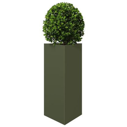 Garden Planter Olive Green Triangular 40x34.5x70 cm Steel